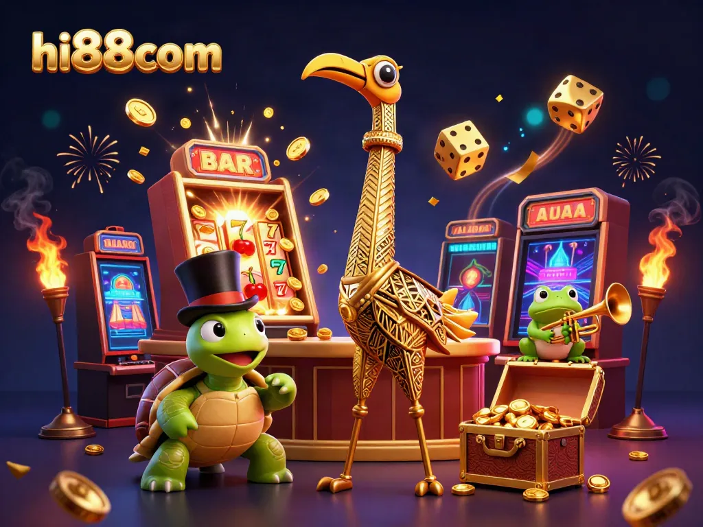 Trải nghiệm cá cược tại hi88com với các nhân vật hoạt hình sôi động và máy đánh bạc rực rỡ.