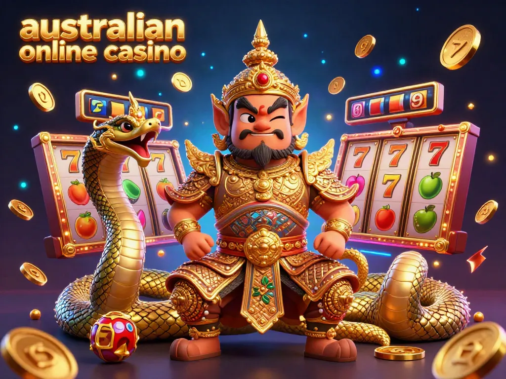 Experience thrilling gameplay at an australian online casino with dynamic slot games, vibrant characters, and exciting casino elements.