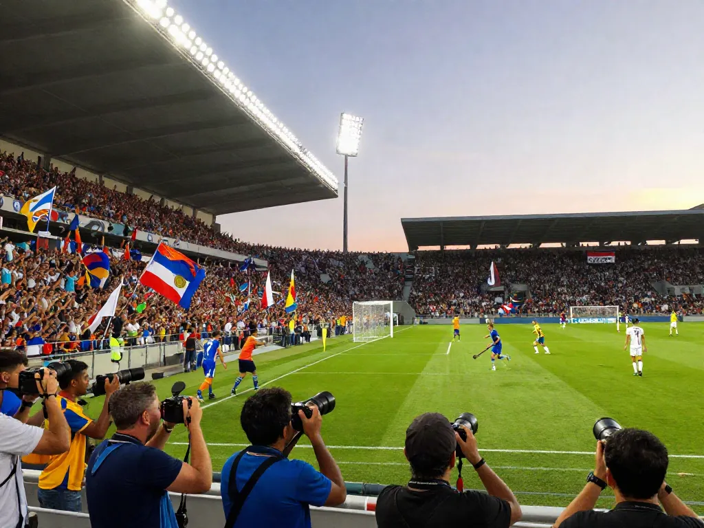 Exciting football match scene showcasing a vibrant stadium atmosphere with TOP10 สโมสร players in action.