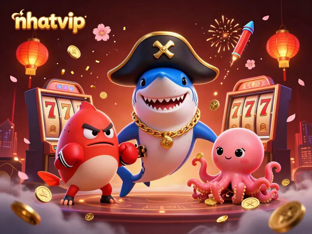 Engage with exciting gambling action featuring nhatvip's vibrant characters and casino elements.