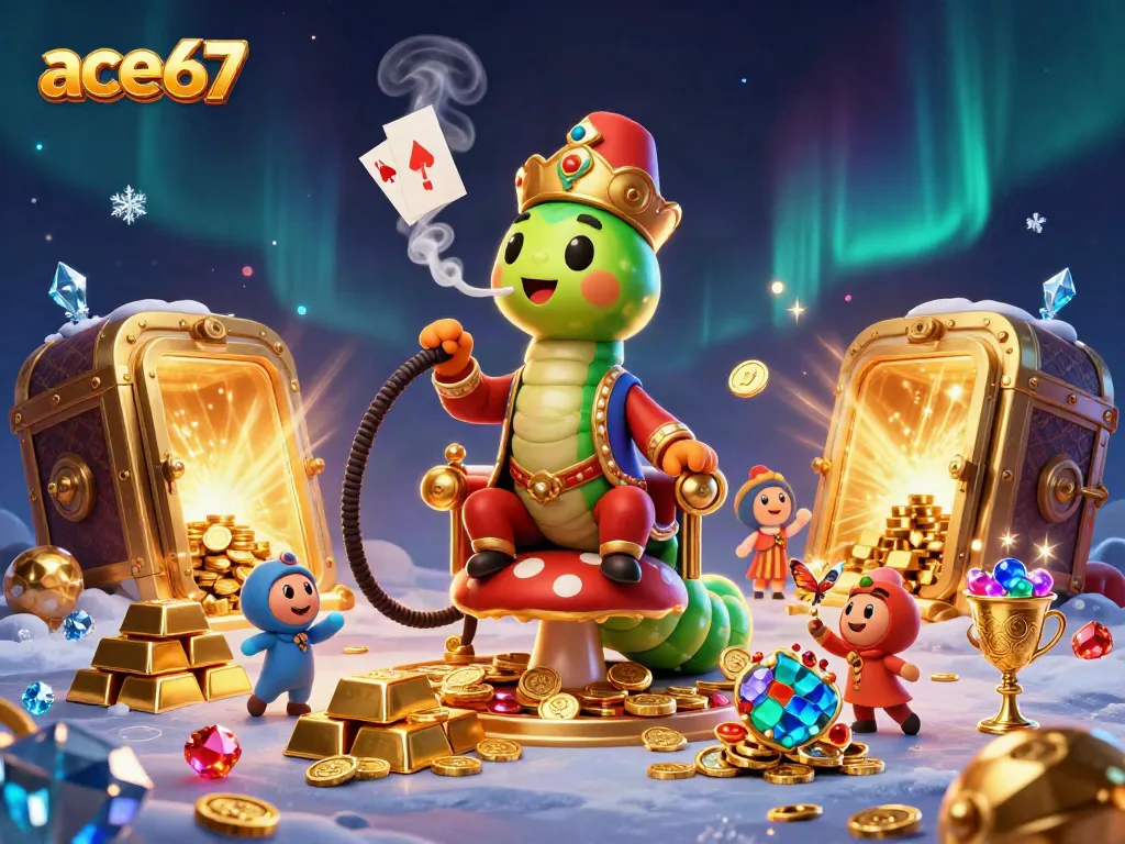 Experience thrilling gameplay with ace67 in this vibrant casino-themed illustration.