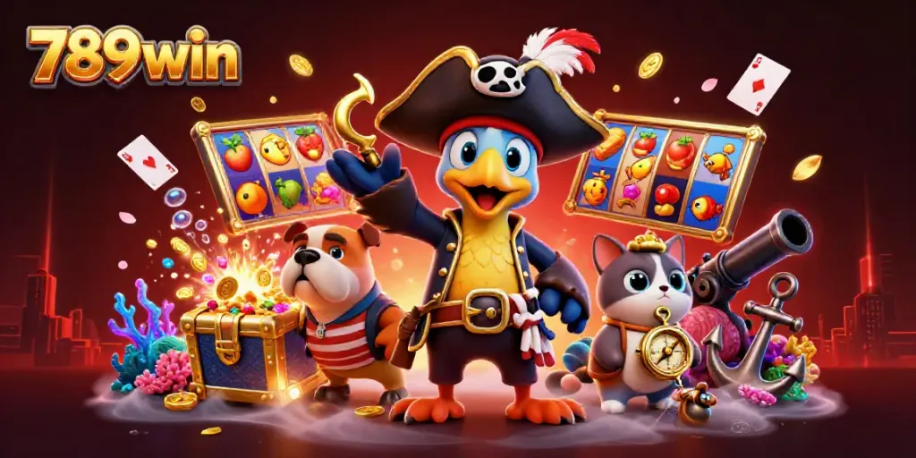 Engage in thrilling gameplay with 789win as the pirate captain directs a treasure-filled adventure.
