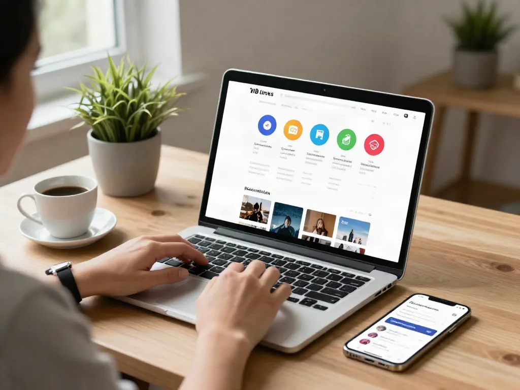 Engaging user experience on a links site showcasing organized categories and digital engagement.
